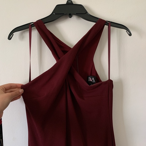MAXI MERMAID BODYCON MAROON DRESS BY B&A - Picture 2 of 3